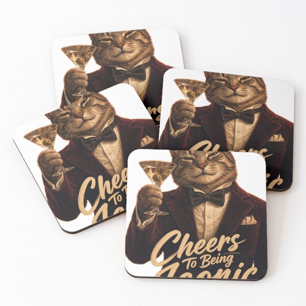Item preview, Cheers Fancy Cat Meme T-Shirt - Funny Toast Quote Design designed and sold by KIDEnia.