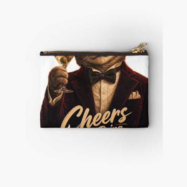 Item preview, Cheers Fancy Cat Meme T-Shirt - Funny Toast Quote Design designed and sold by KIDEnia.