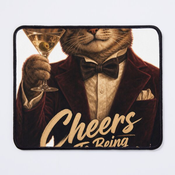 Item preview, Cheers Fancy Cat Meme T-Shirt - Funny Toast Quote Design designed and sold by KIDEnia.