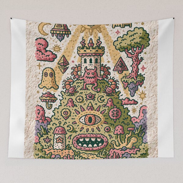 Item preview, Mystical Psychedelic Monster Doodle World designed and sold by Romgora.