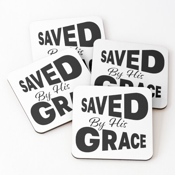 Item preview, Saved By His Grace – Christian Faith Typography T-Shirt Design designed and sold by CrossCrafted.