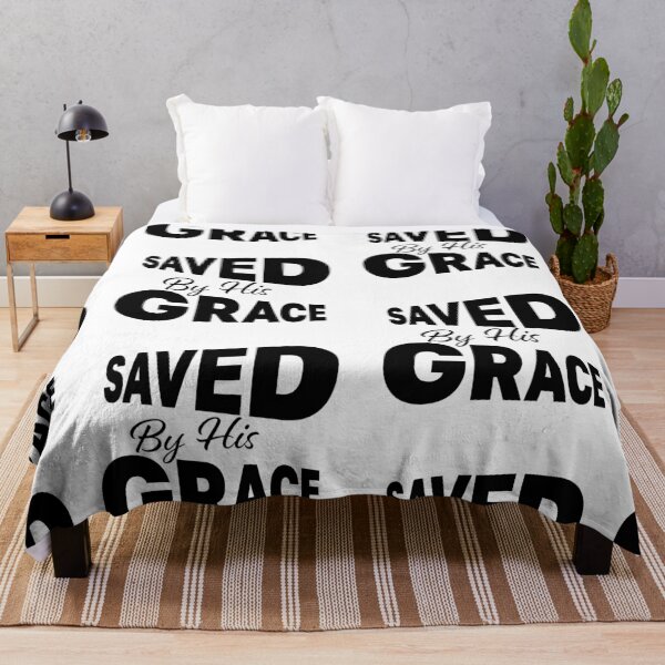 Item preview, Saved By His Grace – Christian Faith Typography T-Shirt Design designed and sold by CrossCrafted.