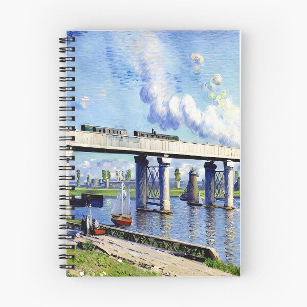 Item preview, Railway Bridge at Argenteuil: Sunlit Reflections of Modern Engineering designed and sold by artdesignsnow.