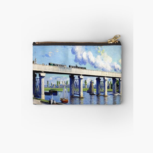 Item preview, Railway Bridge at Argenteuil: Sunlit Reflections of Modern Engineering designed and sold by artdesignsnow.
