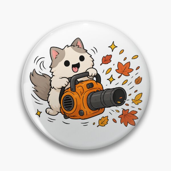 Item preview, Crazy Cat Leaf Blower Funny Cat Autumn Gardening Meme designed and sold by MonkiFlipp.