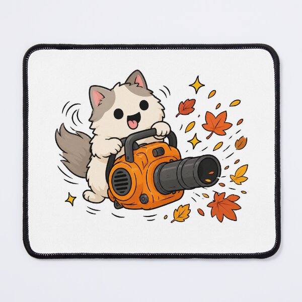 Item preview, Crazy Cat Leaf Blower Funny Cat Autumn Gardening Meme designed and sold by MonkiFlipp.