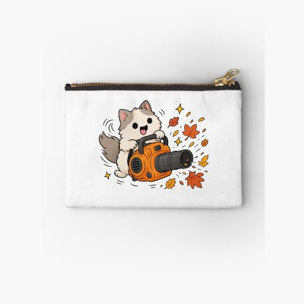 Item preview, Crazy Cat Leaf Blower Funny Cat Autumn Gardening Meme designed and sold by MonkiFlipp.