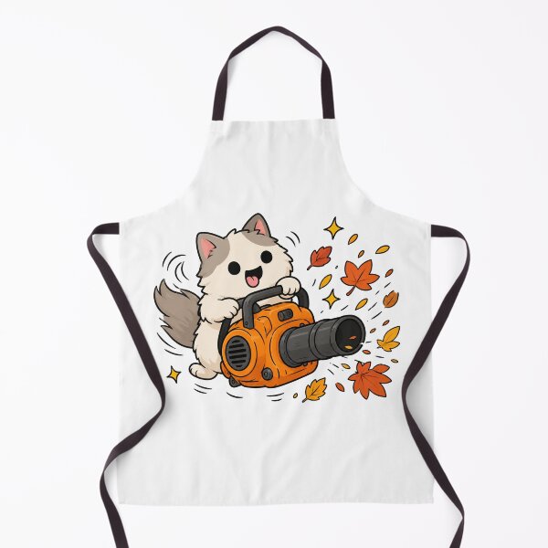 Item preview, Crazy Cat Leaf Blower Funny Cat Autumn Gardening Meme designed and sold by MonkiFlipp.