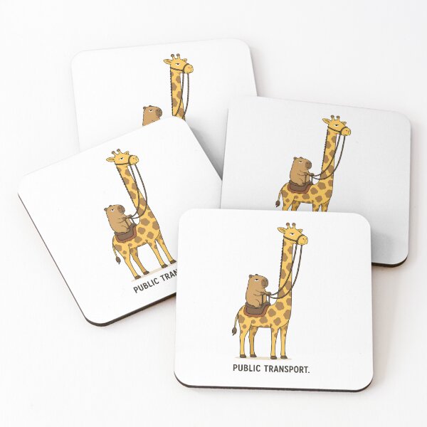 Item preview, Public Transport – Funny Capybara Riding a Giraffe designed and sold by LazyPaw Design.