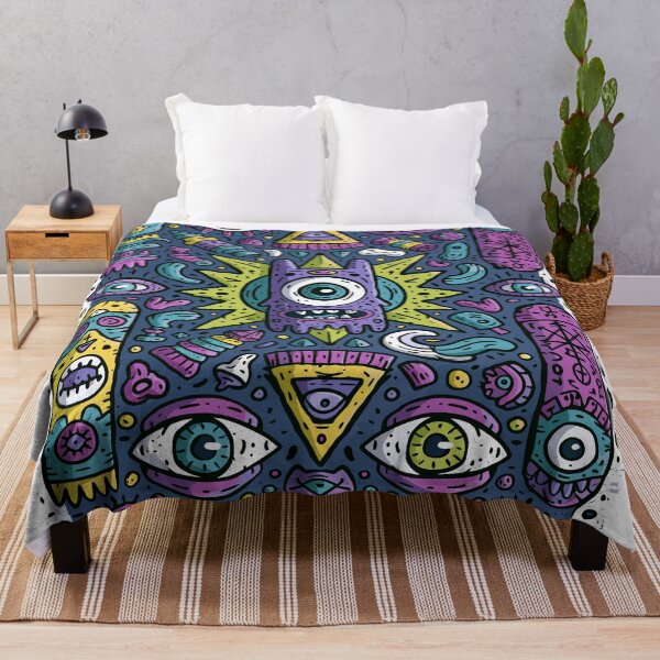 Item preview, Vibrant Trippy Monster Doodle Eye Pattern designed and sold by Romgora.