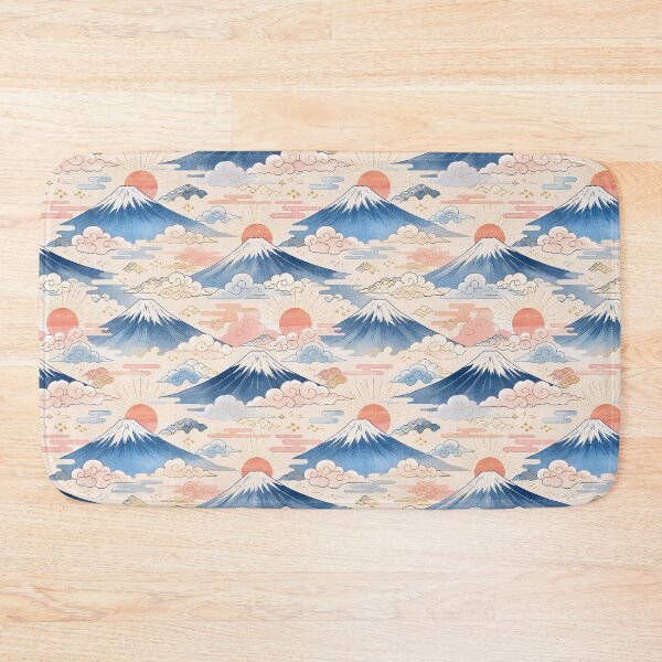 Item preview, Cute Mount Fuji Sunrise and Clouds Seamless Japanese Pattern designed and sold by WangAew.
