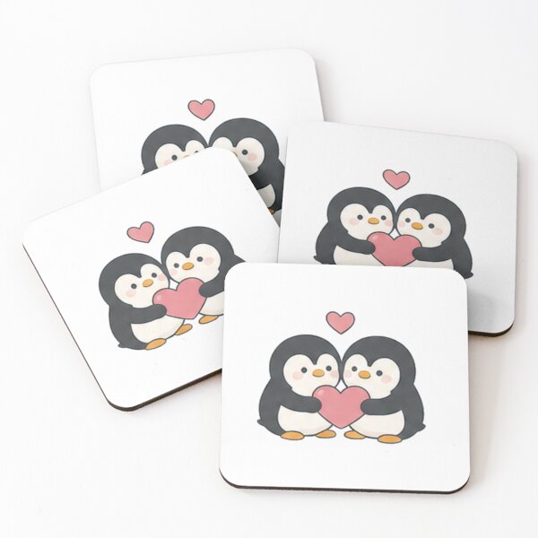Item preview, Cute Kawaii Penguin Couple Holding Heart Love Valentine Aesthetic designed and sold by Rehnair.