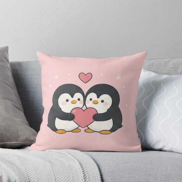 Item preview, Cute Kawaii Penguin Couple Holding Heart Love Valentine Aesthetic designed and sold by Rehnair.