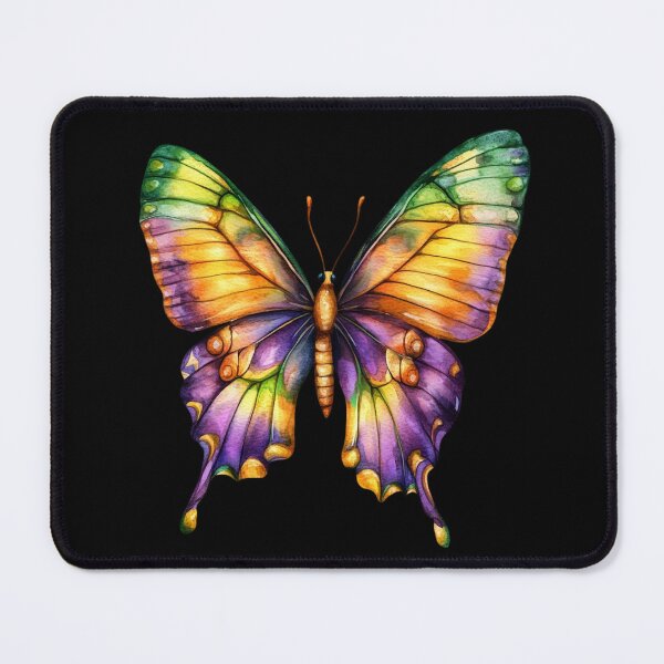 Item preview, Colorful Butterfly on Black Background designed and sold by jierrfan.