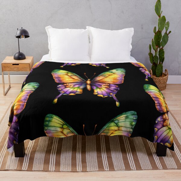 Item preview, Colorful Butterfly on Black Background designed and sold by jierrfan.
