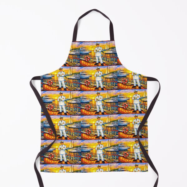 Item preview, Marina Captain Sunset – Hyper‑Digital Cartoon Seascape Art designed and sold by The Art Queen Of Michigan .