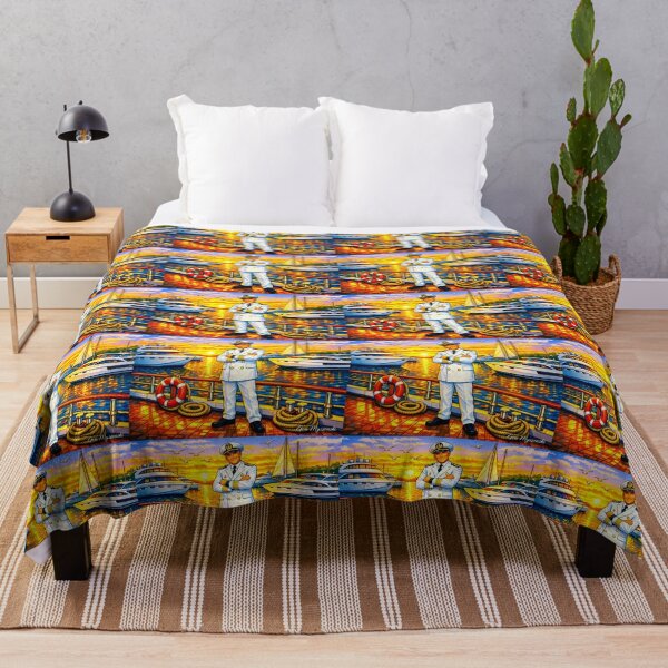 Item preview, Marina Captain Sunset – Hyper‑Digital Cartoon Seascape Art designed and sold by The Art Queen Of Michigan .