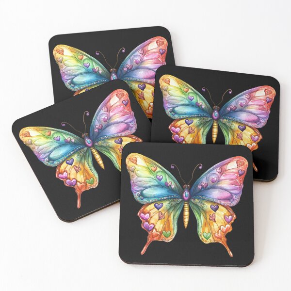 Item preview, Colorful Heart Patterned Butterfly designed and sold by jierrfan.