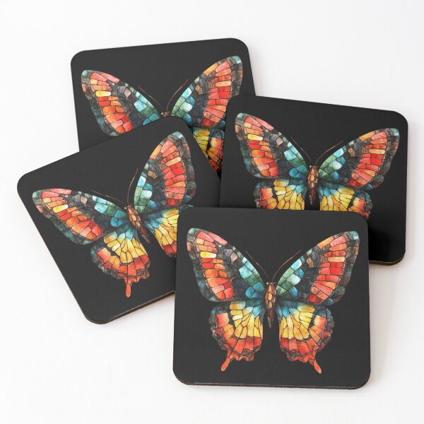 Item preview, Colorful Butterfly on Black Background designed and sold by jierrfan.