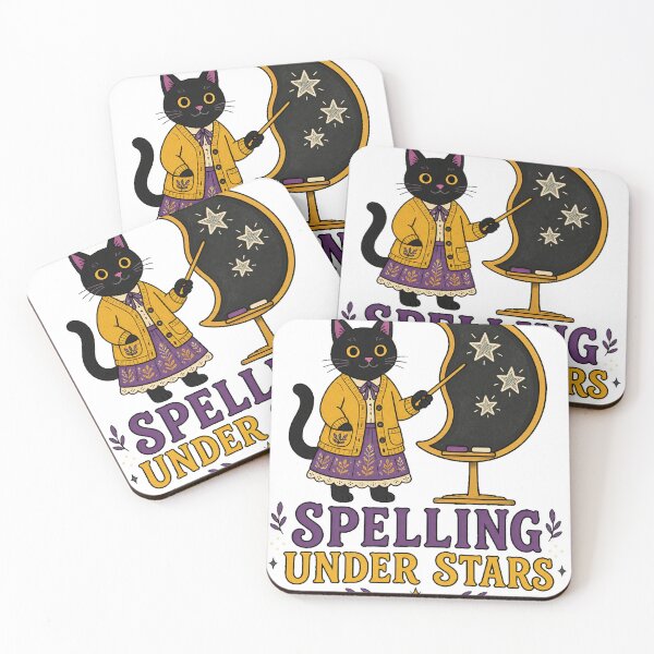 Item preview, Black Cat Teacher, Spelling Under Stars Halloween Digital Design designed and sold by Life is cat.