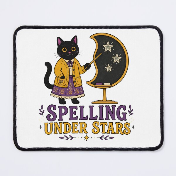 Item preview, Black Cat Teacher, Spelling Under Stars Halloween Digital Design designed and sold by Life is cat.