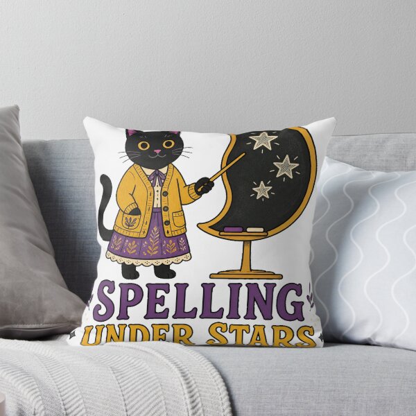 Item preview, Black Cat Teacher, Spelling Under Stars Halloween Digital Design designed and sold by Life is cat.
