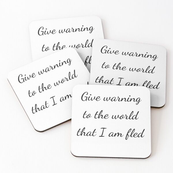 Item preview, “Give warning to the world that I am fled” - handwriting black designed and sold by ariksworld.