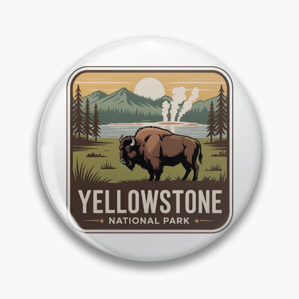 Item preview, Yellowstone National Park Vintage Travel Badge designed and sold by Teelogic.