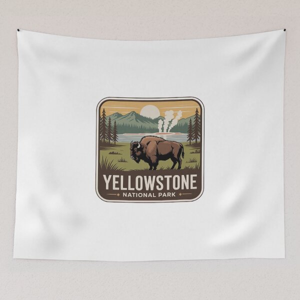 Item preview, Yellowstone National Park Vintage Travel Badge designed and sold by Teelogic.