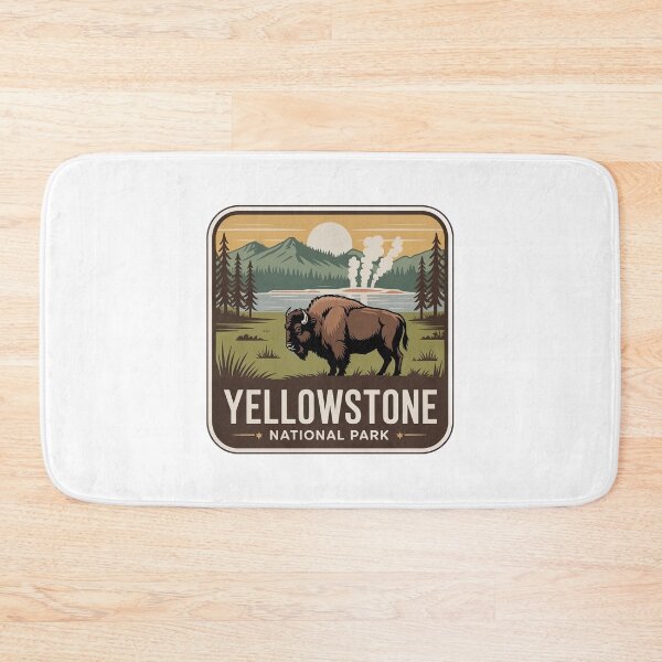Item preview, Yellowstone National Park Vintage Travel Badge designed and sold by Teelogic.