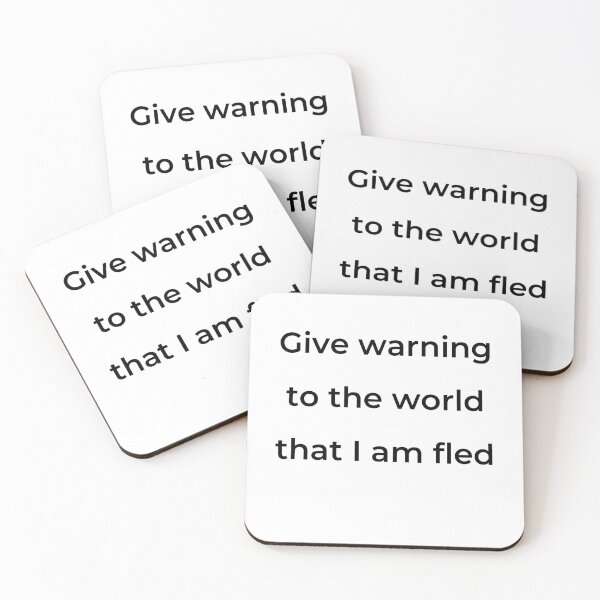 Item preview, “Give warning to the world that I am fled” - print black designed and sold by ariksworld.
