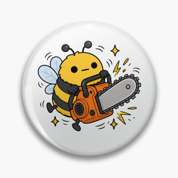 Item preview, Crazy Bee Chainsaw Funny Bee Construction Meme designed and sold by MonkiFlipp.