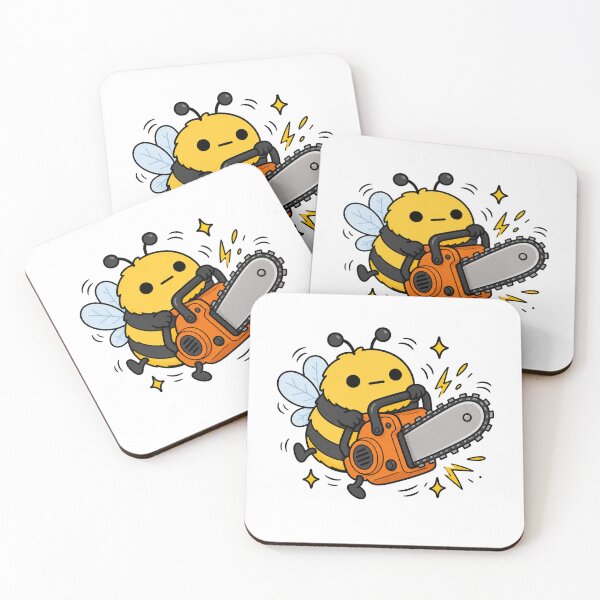Item preview, Crazy Bee Chainsaw Funny Bee Construction Meme designed and sold by MonkiFlipp.