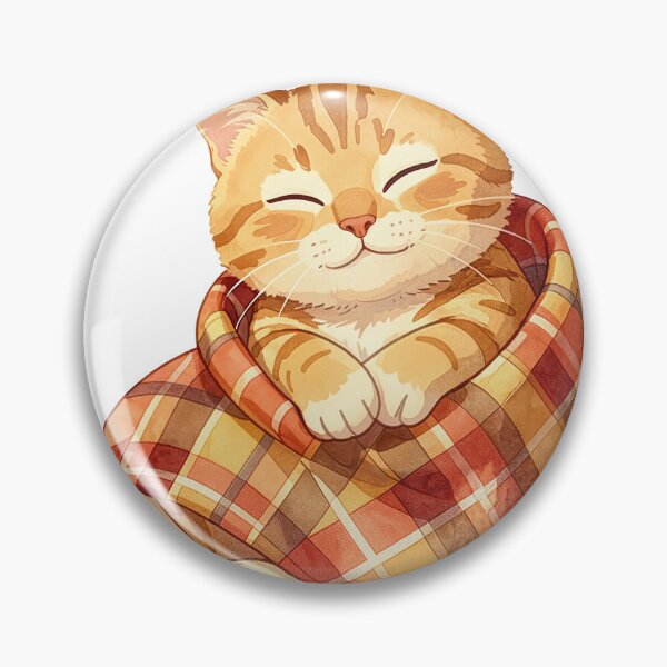 Item preview, Cozy Ginger Cat Wrapped In Plaid Blanket - Autumn Vibes designed and sold by RomeoCreates.