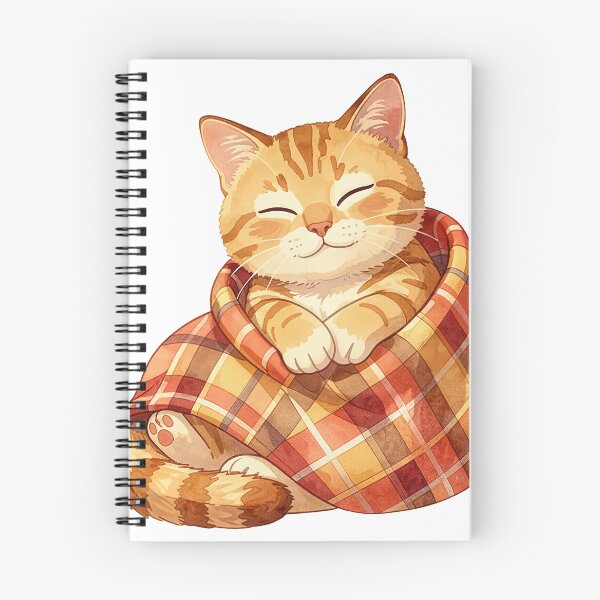Item preview, Cozy Ginger Cat Wrapped In Plaid Blanket - Autumn Vibes designed and sold by RomeoCreates.