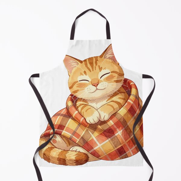 Item preview, Cozy Ginger Cat Wrapped In Plaid Blanket - Autumn Vibes designed and sold by RomeoCreates.
