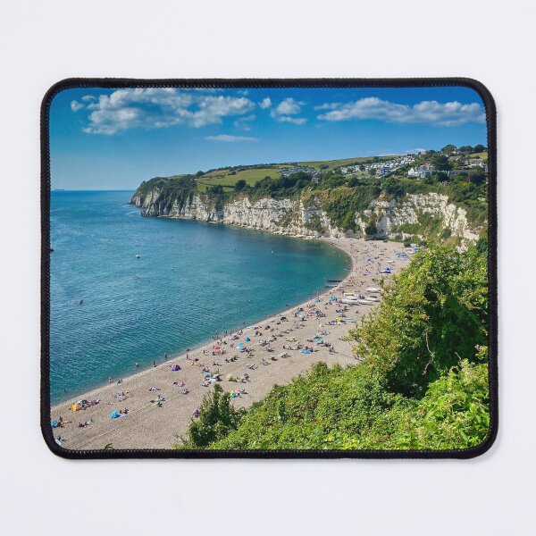 Item preview, Beer Beach Devon Sunny Coastline Landscape Photography designed and sold by leonwoods.