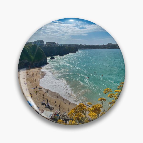 Item preview, Newquay Cornwall Beach Wildflowers Coastal Landscape Photography designed and sold by leonwoods.