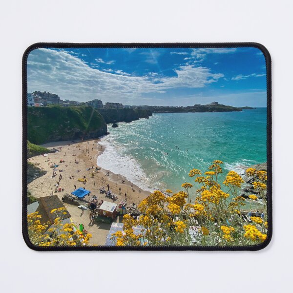 Item preview, Newquay Cornwall Beach Wildflowers Coastal Landscape Photography designed and sold by leonwoods.
