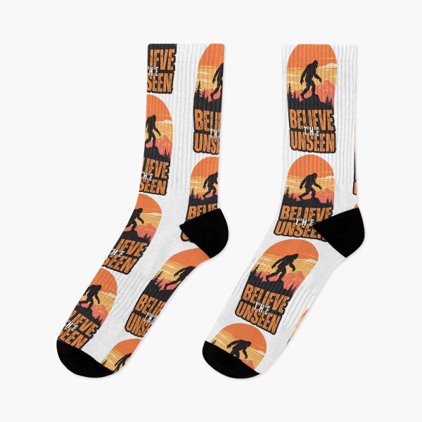 Item preview, Believe The Unseen Bigfoot Retro Sunset Outdoors Camping Hiking Shirt designed and sold by BellabdO.