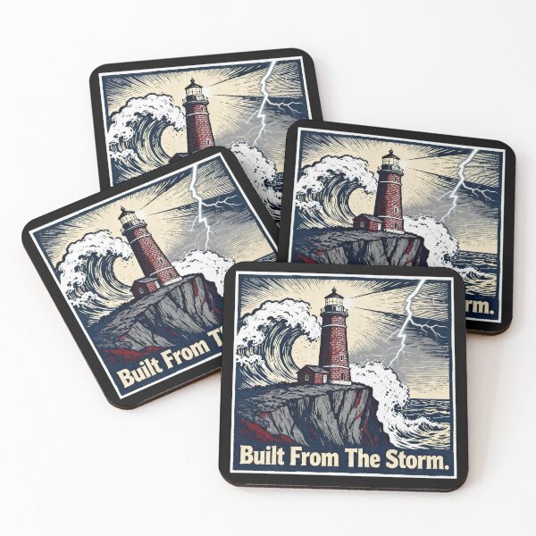 Item preview, Built From The Storm – Vintage Woodcut Lighthouse Storm Resilience designed and sold by Ideeplyfeltit.