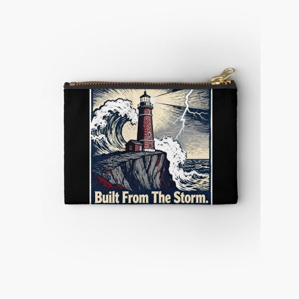 Item preview, Built From The Storm – Vintage Woodcut Lighthouse Storm Resilience designed and sold by Ideeplyfeltit.