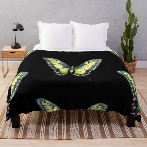 Item preview, Vibrant Butterfly on Black Background designed and sold by jierrfan.