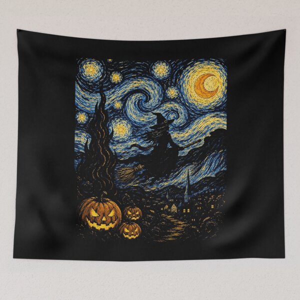Item preview, Enchanting witch soaring through a starry night Halloween designed and sold by rafaeltto.