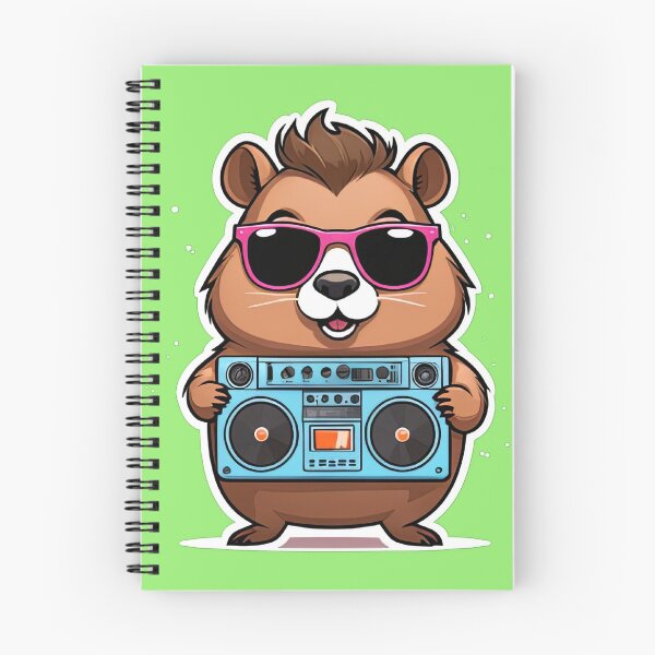 Item preview, Cool Hamster with Boombox Retro Music Cartoon T-Shirt designed and sold by designerbhai009.