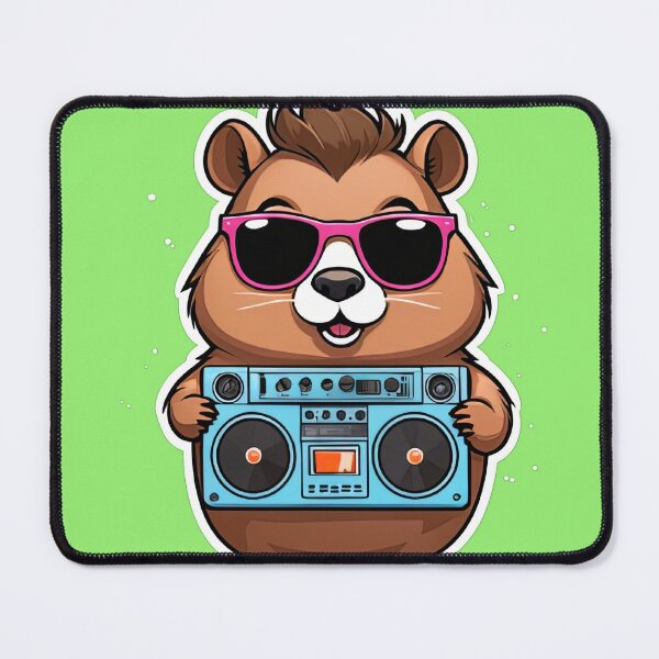 Item preview, Cool Hamster with Boombox Retro Music Cartoon T-Shirt designed and sold by designerbhai009.