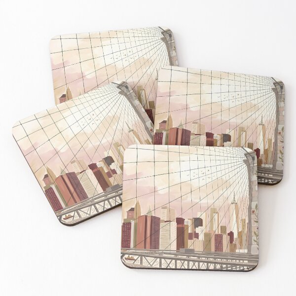 Item preview, Brooklyn Bridge Boho Wall Art, Earth Tone NYC Skyline Poster, Botanical New York City Print, Vintage Whimsical Manhattan Canvas, NYC Travel Gift designed and sold by Arch & Avenue.