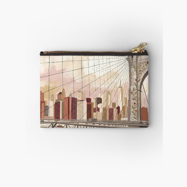 Item preview, Brooklyn Bridge Boho Wall Art, Earth Tone NYC Skyline Poster, Botanical New York City Print, Vintage Whimsical Manhattan Canvas, NYC Travel Gift designed and sold by Arch & Avenue.