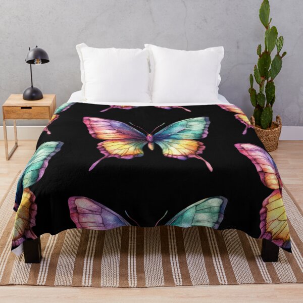 Item preview, Colorful Butterfly on Black designed and sold by jierrfan.