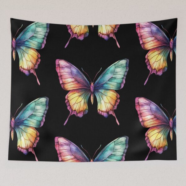Item preview, Colorful Butterfly on Black designed and sold by jierrfan.